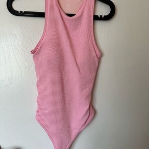 KLASSY NETWORK - Pink High Neckline Bodysuit / XS